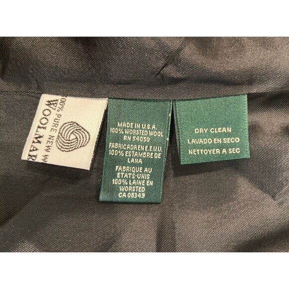 Lauren Ralph Lauren Vtg Blazer Women's 16 Navy Worsted Wool Jacket 3D Gold Crest - Picture 8 of 16